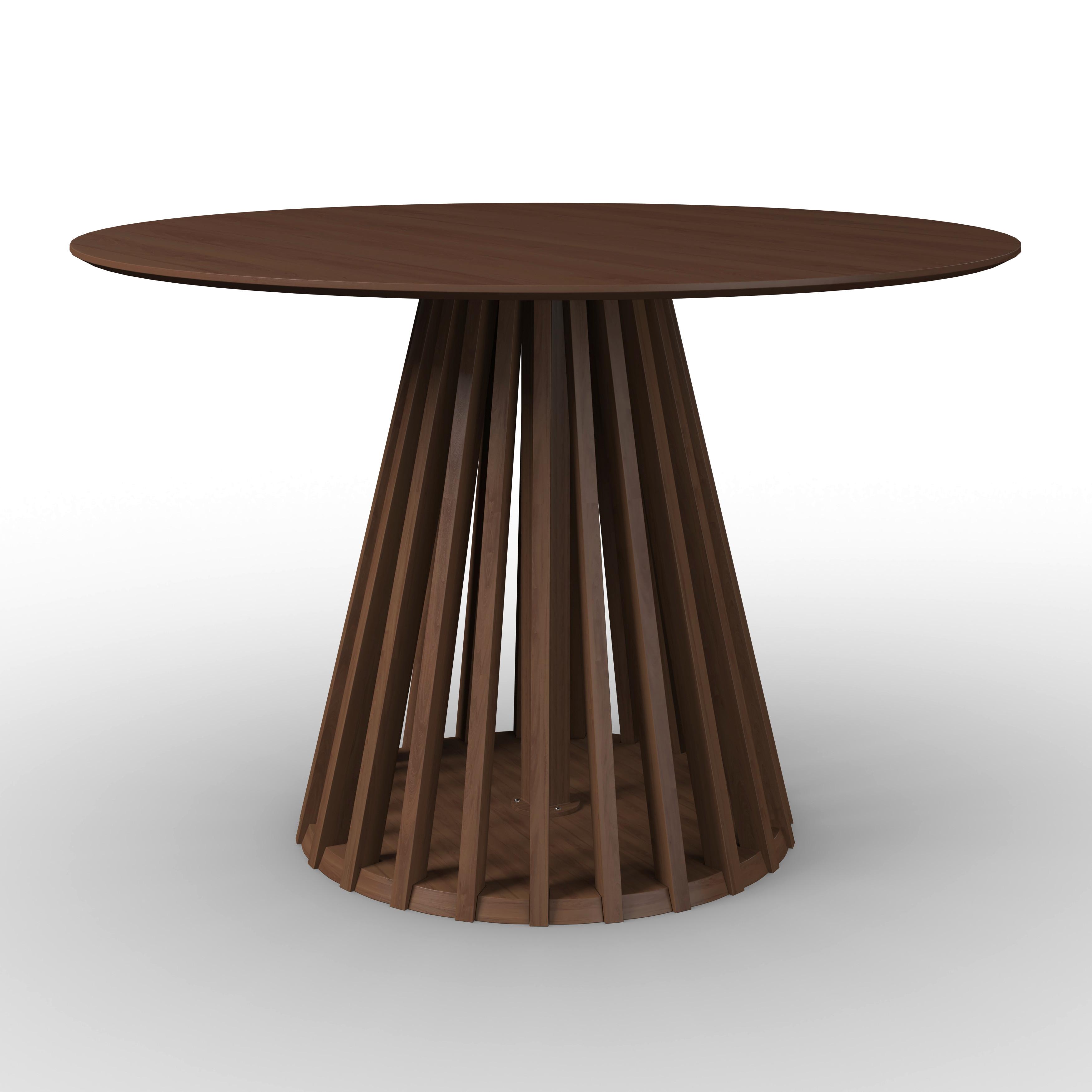 Esstisch Ennio Walnuss MDF L/B/H ca. 120/120/75 cm rund - Walnussfarben, MODERN, Holz/Holzwerkstoff (120/75cm) - Bessagi Home