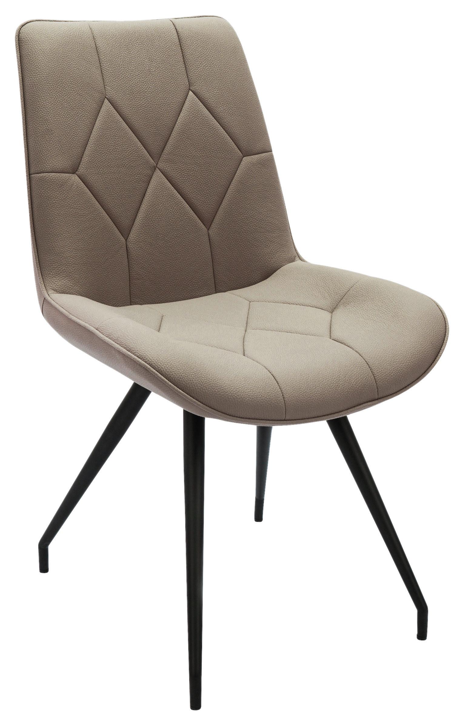 KRZESŁO HENRY - czarny/taupe, Design, metal/tkanina (51/89/66cm) - Novel