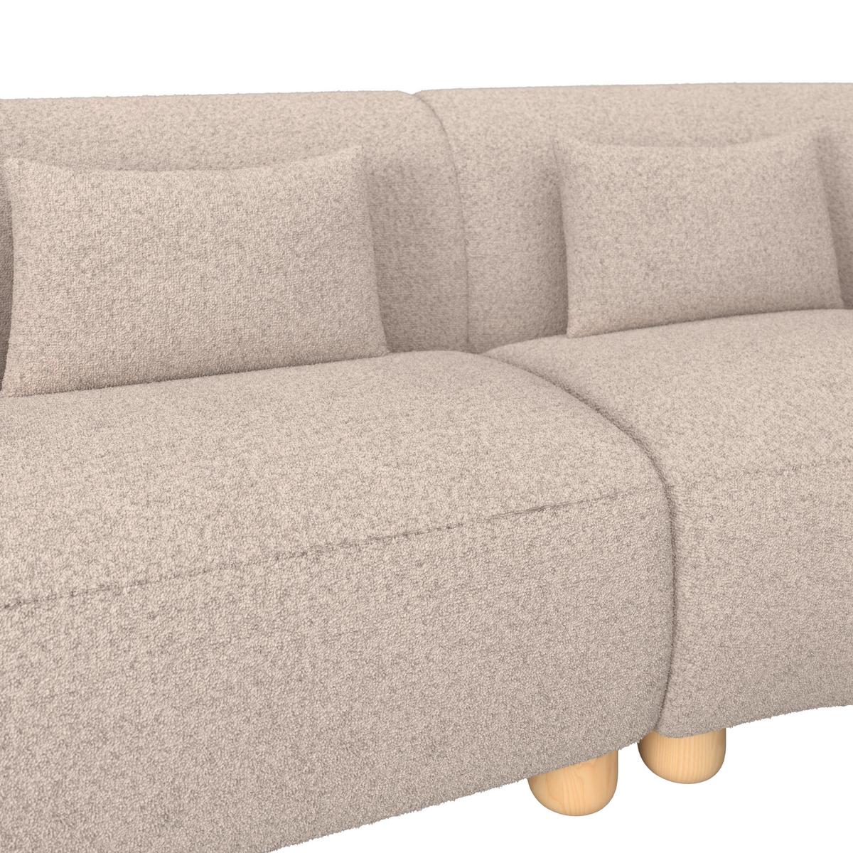 Sarokkanapé Alba - krémszínű, Modern, textil/fa (256/78/85/166cm) - Bessagi Home