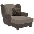 Fotelja Living - tamno smeđa/svijetlo smeđa, MODERN, drvo/tekstil (120/98/138cm)