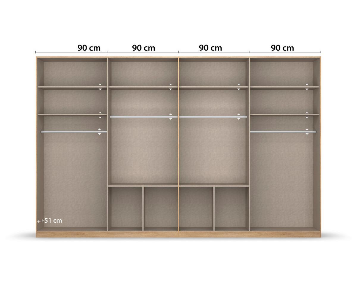 Drehtürenschrank Bingen Weiß - Alufarben/Weiß, MODERN, Holzwerkstoff/Kunststoff (360/229/54cm) - Rauch Möbel