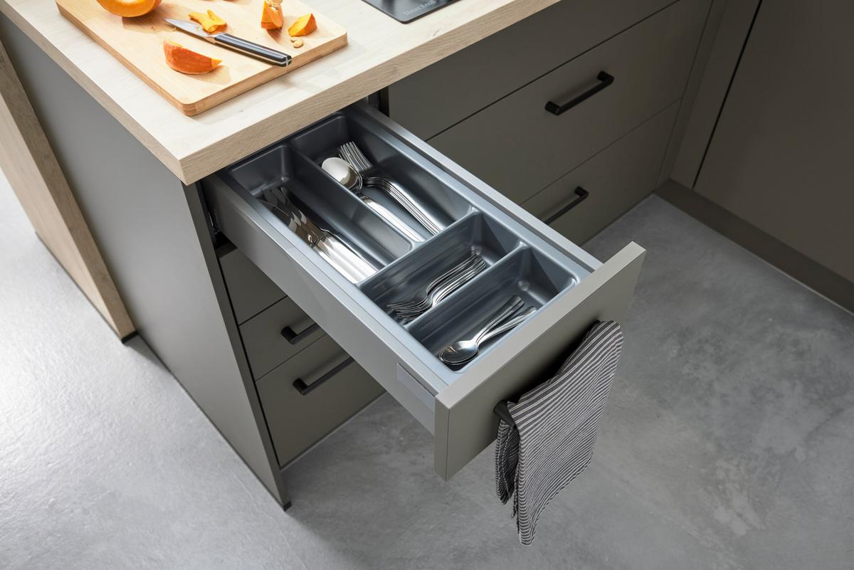 Einbauküche IP3150 in Braun/Schwarz - Schwarz/Braun, Holzwerkstoff (190,6/314,4cm) - Impuls
