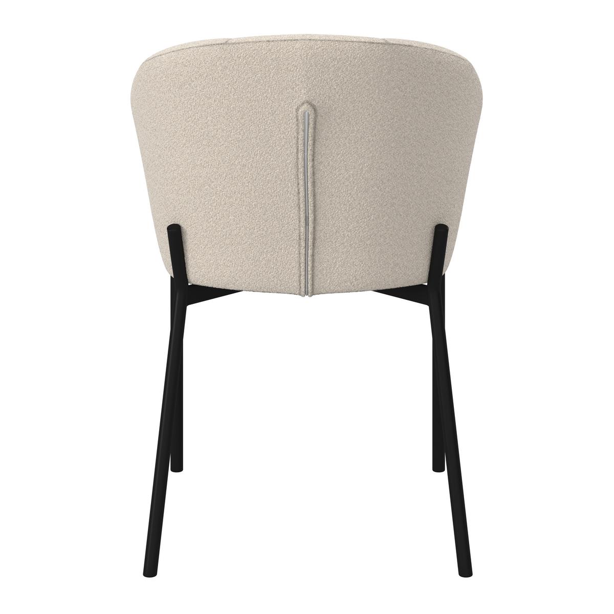 Stuhl Zoey Beige Chenille Gepolstert - Beige/Schwarz, MODERN, Holz/Textil (48/79/61cm) - Bessagi Home