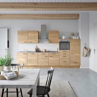 Küchenblock Structura Low m. Geräten Eiche - Schieferfarben/Eichefarben, MODERN, Holzwerkstoff/Metall (360cm) - Nobilia