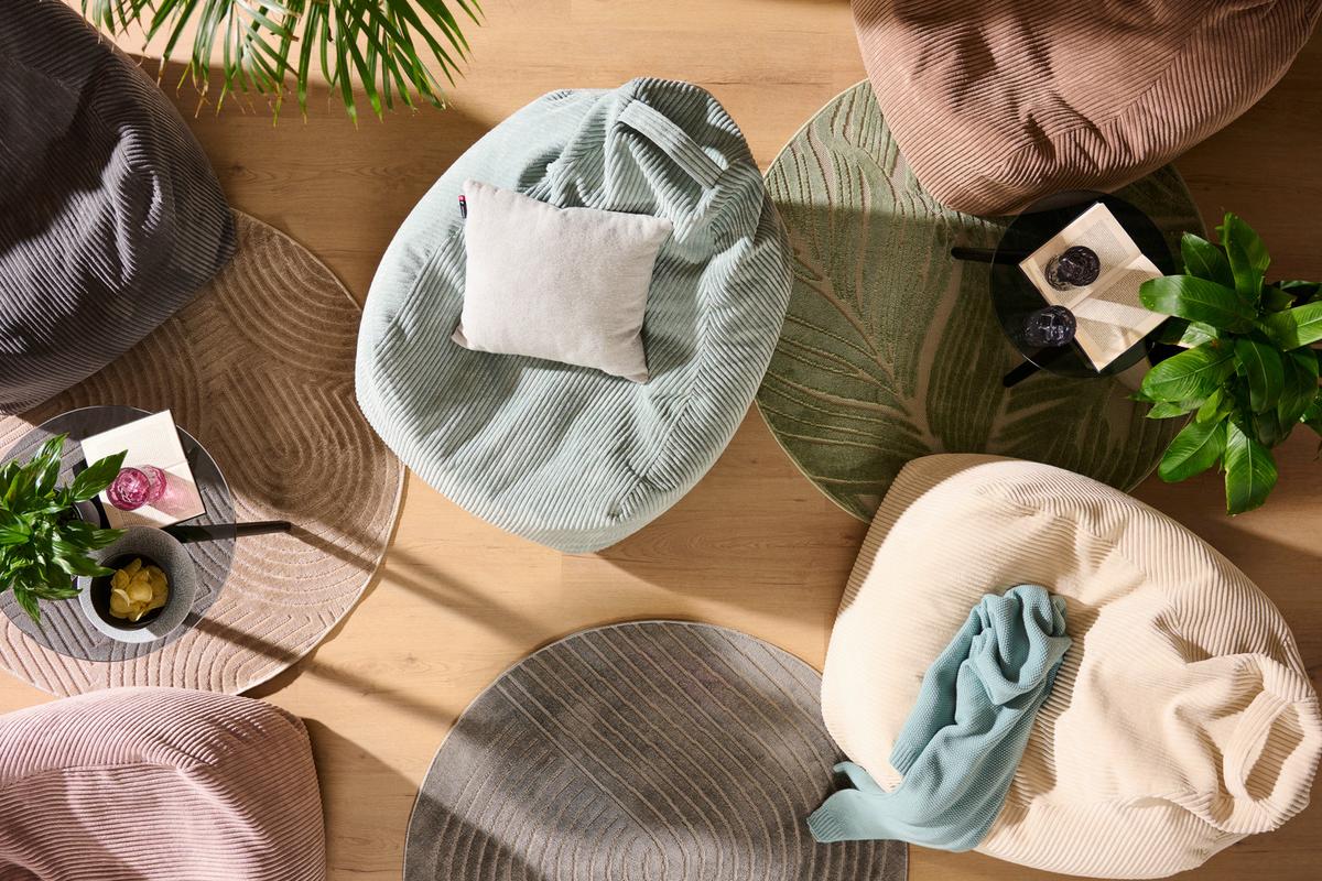 Sitzsack Cord mit Zip ca. 80x85x80 cm Mintgrün - Mintgrün, Trend, Textil (80/85/80cm) - Livetastic