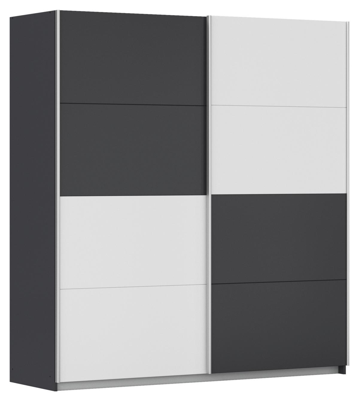 Ormar S Kliznim Vratima Subito - bijela/boje grafita, Moderno, drvni materijal/metal (181/197/61cm) - Modern Living