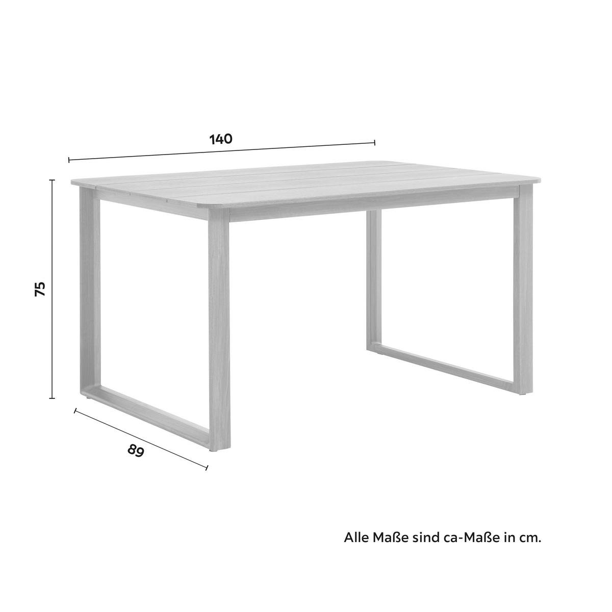 KOMPLET STOŁOWY NA TARAS ELISAVETA - kremowy/jasnobrązowy, Modern, tworzywo sztuczne/metal (254/69/215cm) - Bessagi Garden