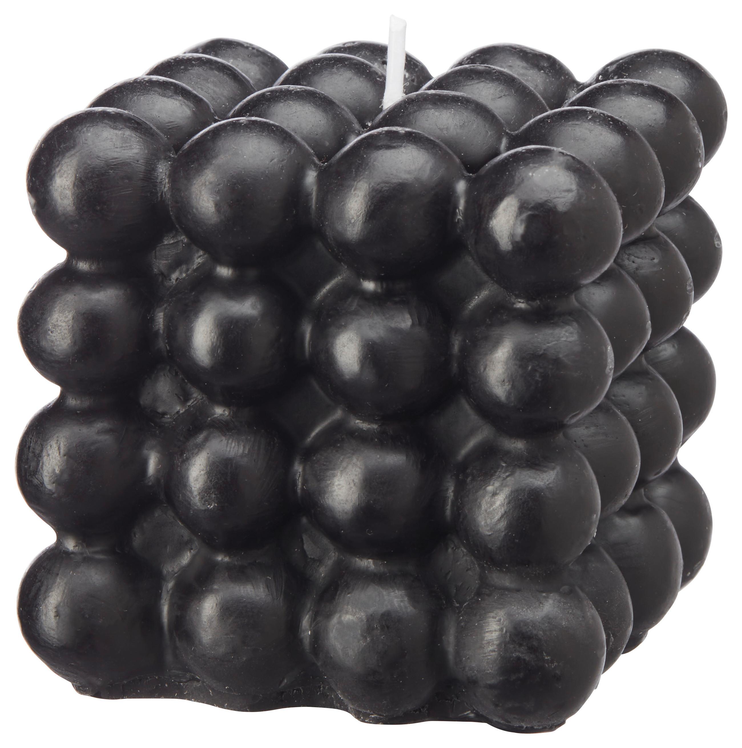 Gyertya Bubble - fekete, Modern, természetes anyagok/paraffin (8/7,5/8cm) - Modern Living