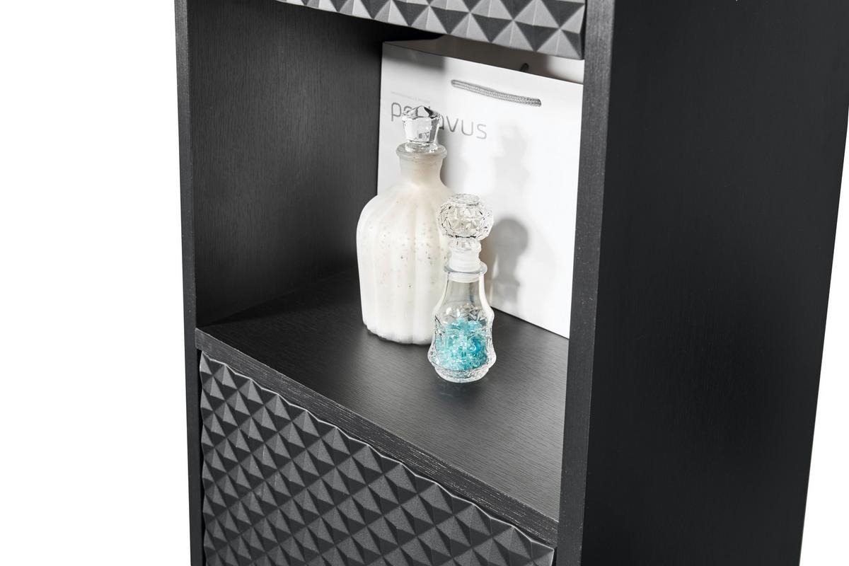 SZAFKA WYSOKA BERLIN - czarny, Modern, materiał drewnopochodny/metal (38/197/32cm) - MID.YOU