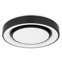 LED-Deckenleuchte Sully in Schwarz max. 24 Watt - Opal/Schwarz, Design, Kunststoff/Metall (38/7.5cm) - Globo