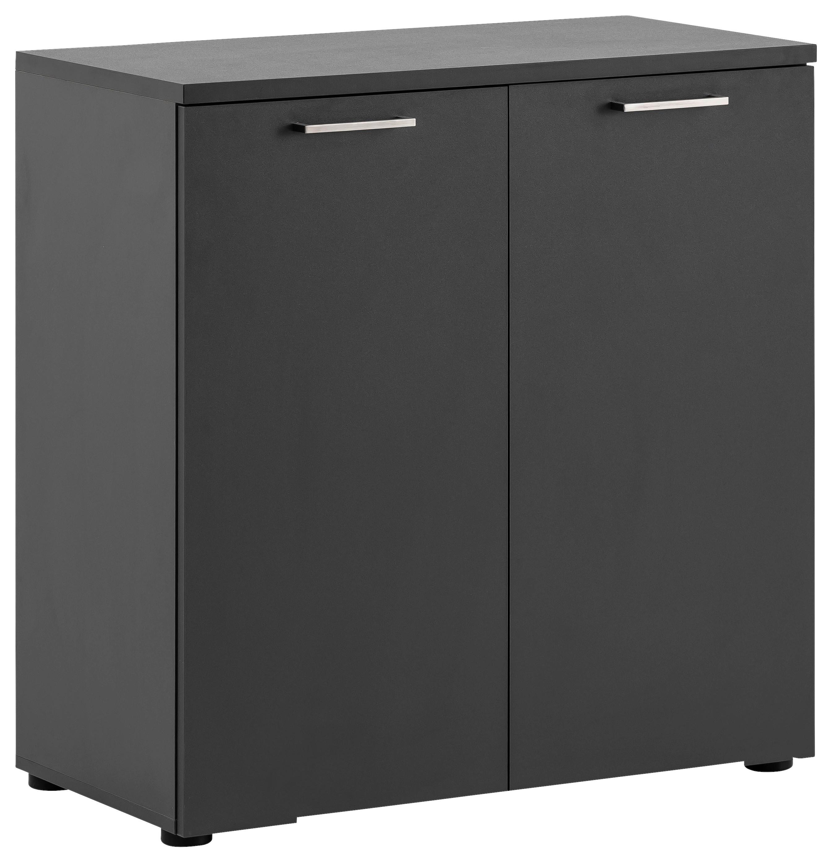 Aktenschrank Serie 1500 Schwarz - Anthrazit, KONVENTIONELL, Holzwerkstoff (80,2/84,2/41cm) - MID.YOU