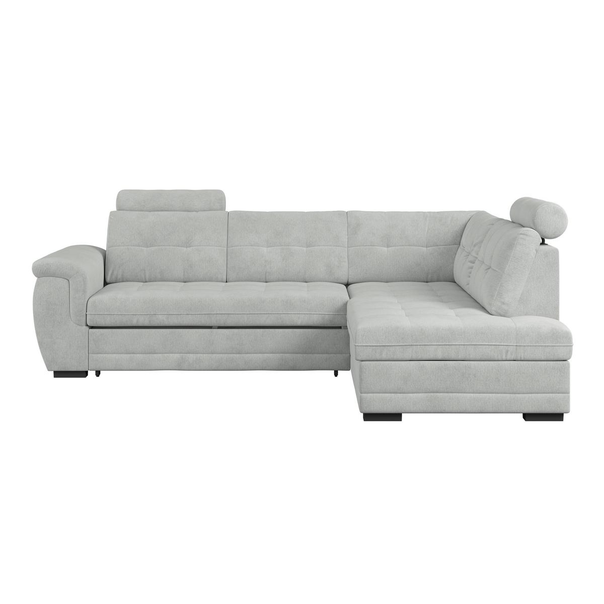 Ugaona Garnitura Falco New - sivo-bela/crna, Konvencionalno, tekstil/plastika (251/183cm) - Ondega