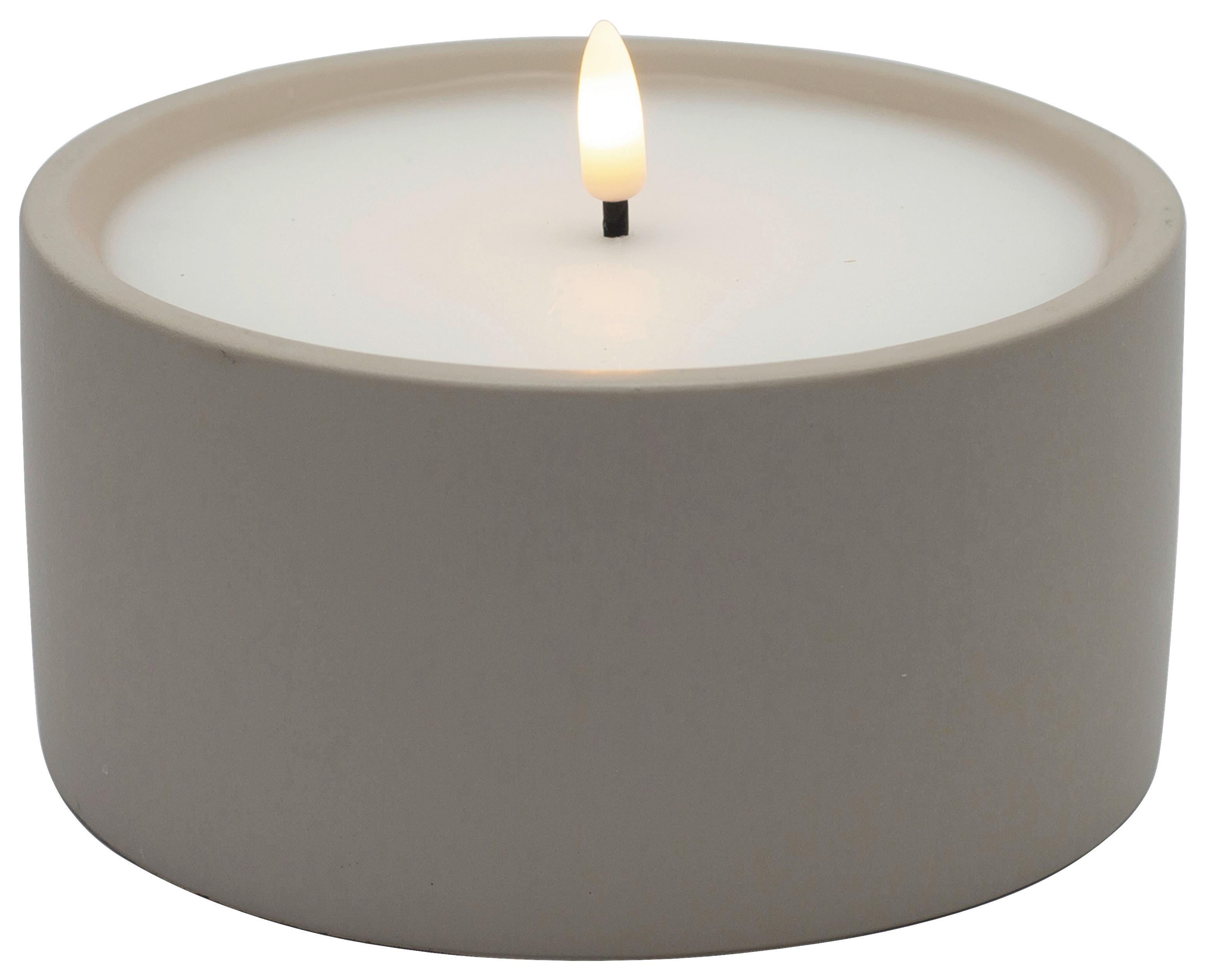 LED-Kerze Karen Grau - Grau, MODERN, Naturmaterialien/Kunststoff (15/7,5cm) - Mömax