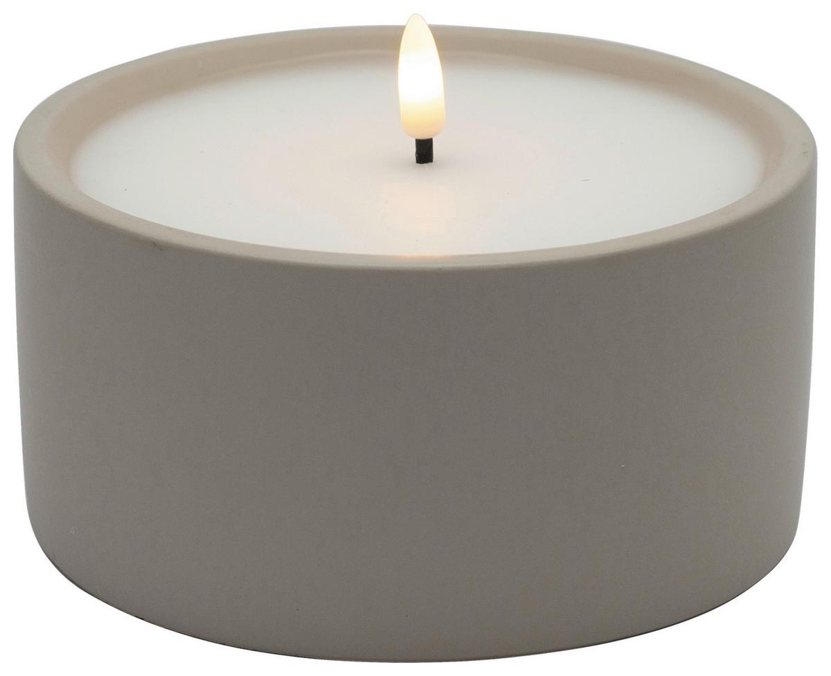 Led Gyertya Karen - szürke, Modern, műanyag/kő (15/7,5cm) - Mömax