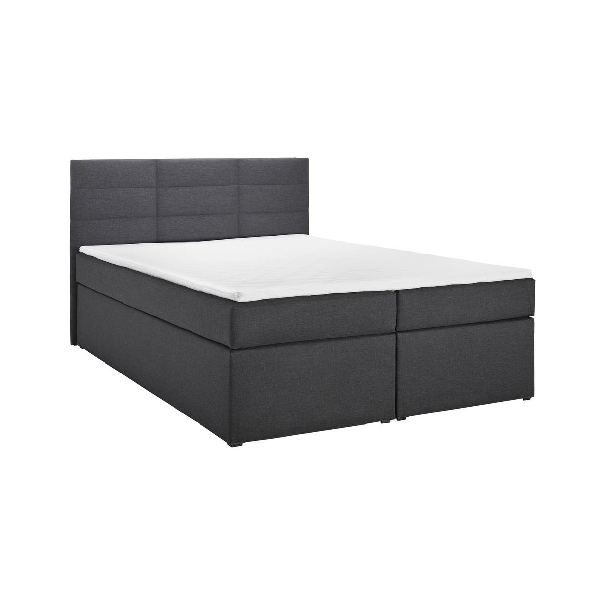 Boxspring Ágy Lisa - sötétszürke, Modern, faalapú anyag/textil (140/200cm) - Bessagi Home