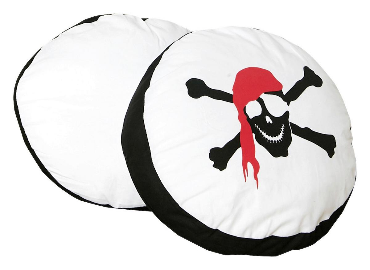 Zierkissen Pirat in Schwarz/Weiß ca. 40x40cm - Schwarz/Weiß, KONVENTIONELL, Textil (40/40cm) - MID.YOU