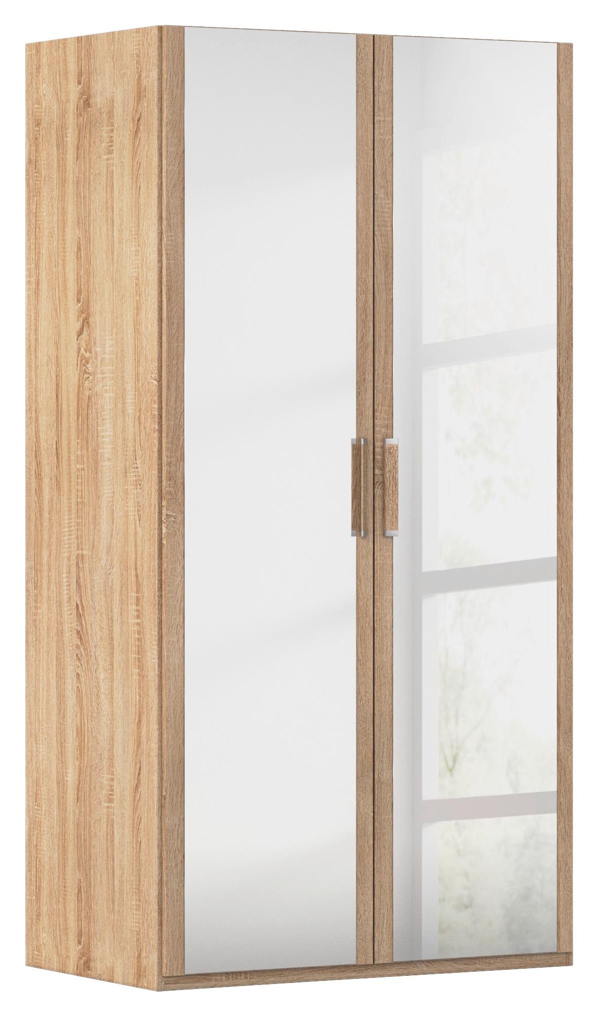 Omara S Klasičnimi Vrati Evelyn, Barva Hrasta - srebrne barve/hrast sonoma, Design, umetna masa/steklo (101/197/60cm) - Novel