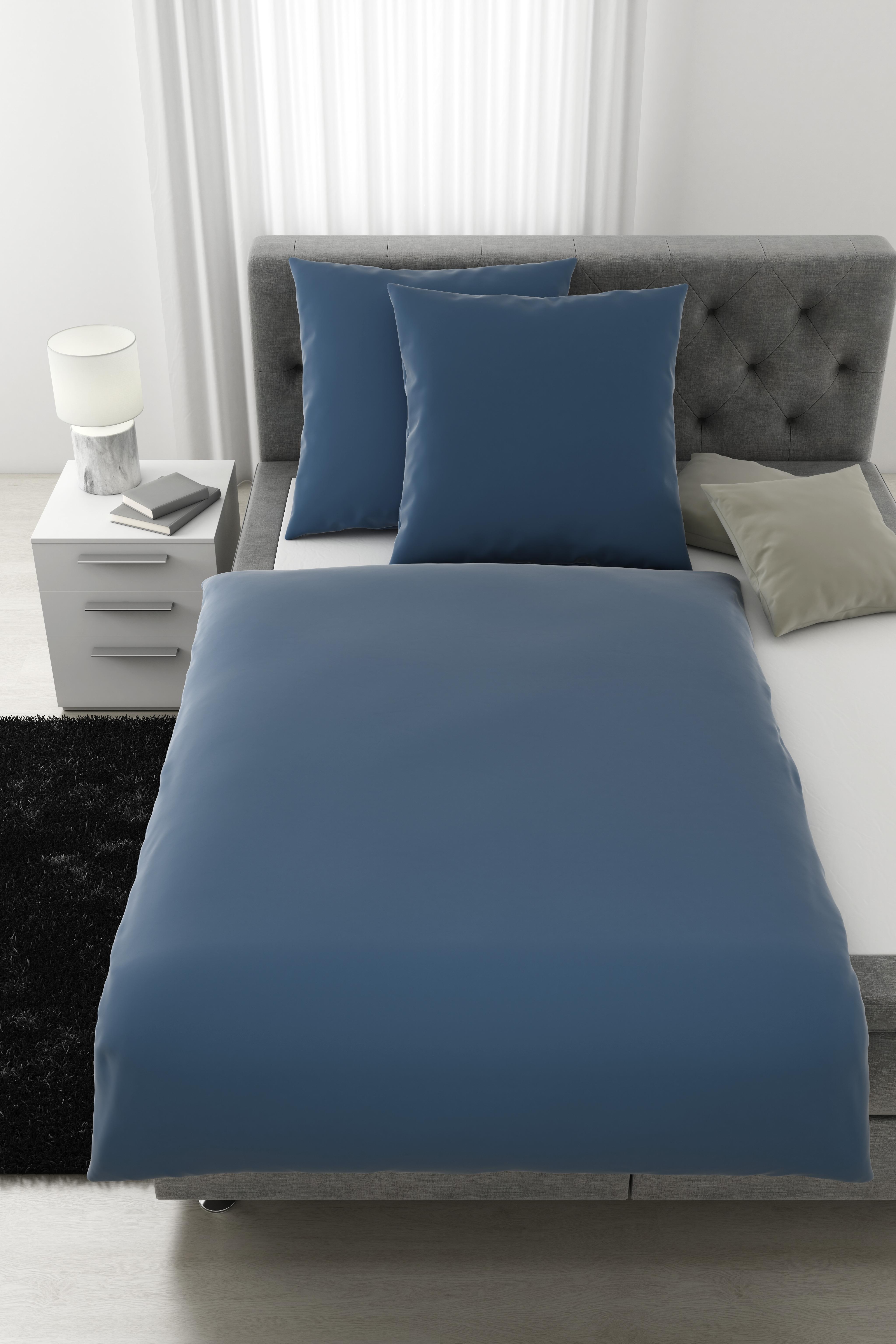 Bettwäsche Alex Uni XXL ca. 200x220cm - Blau, MODERN, Textil (200/220cm) - Premium Living