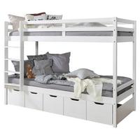 Etagenbett Finn mit 5 Schubkästen ca. 90x200 cm Weiß - MODERN (90/200cm) - MID.YOU