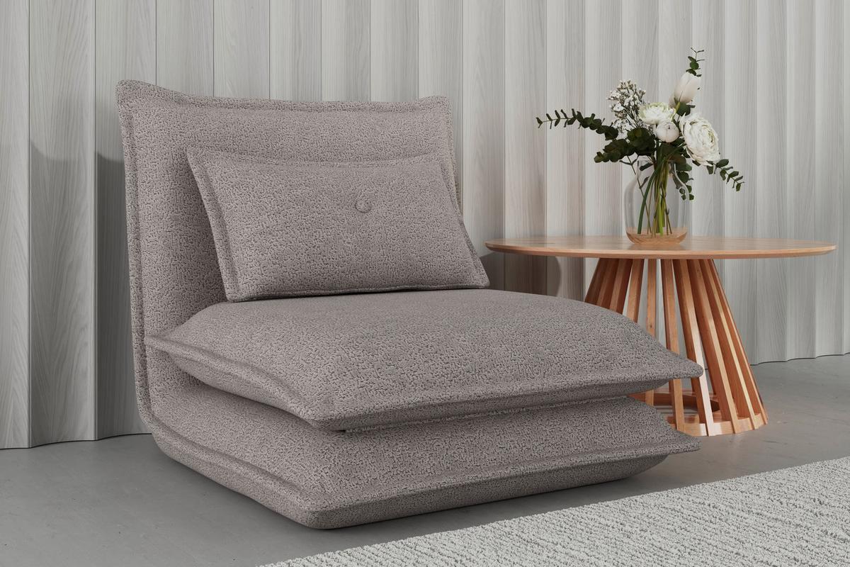 Fekvőfotel Tamara - világosszürke, Modern, textil/fém (82/31/69cm) - Bessagi Home