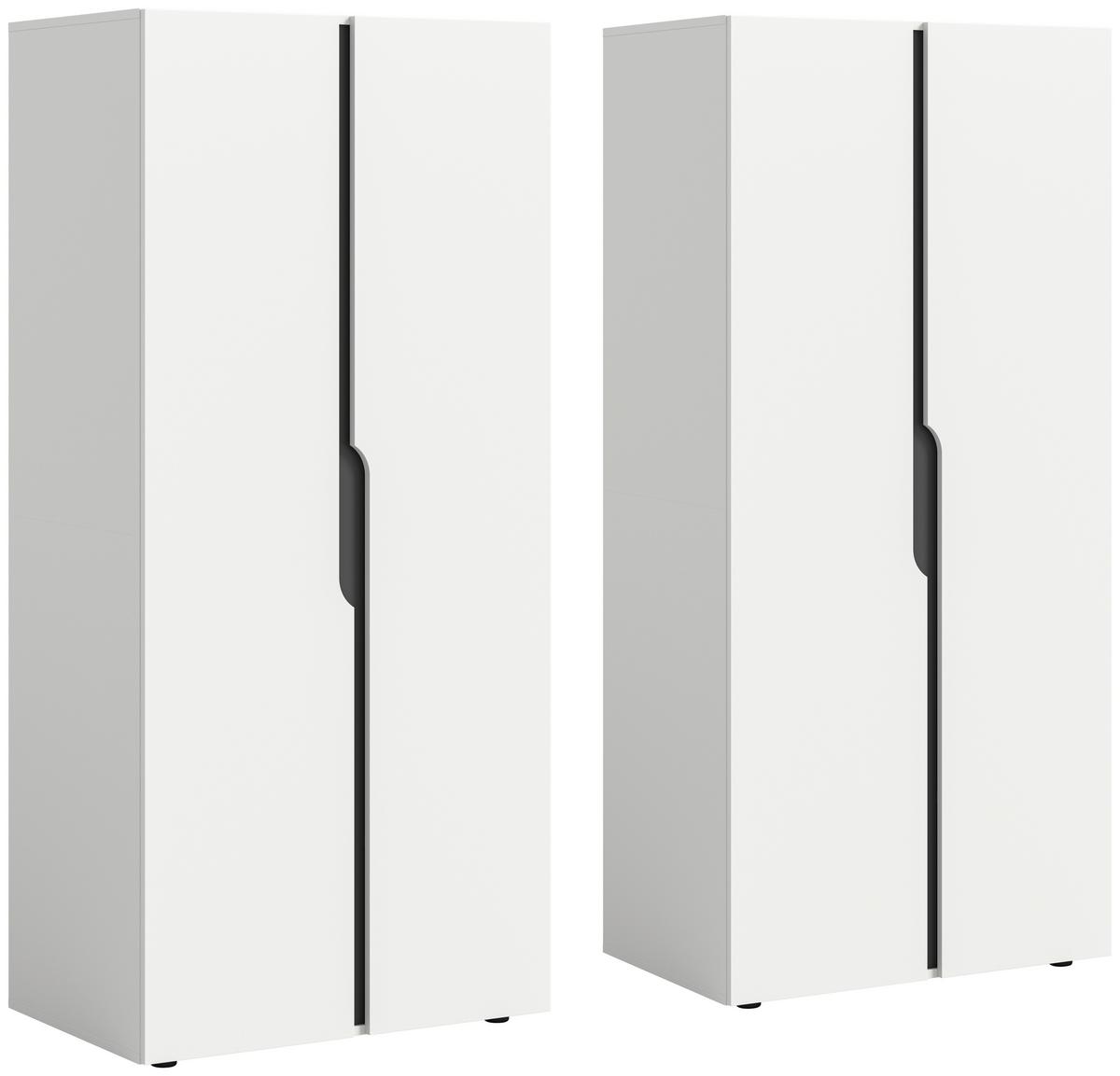 Drehtürenschrank ANGA Weiß - Weiß, MODERN, Holzwerkstoff (160/180/51cm) - MID.YOU