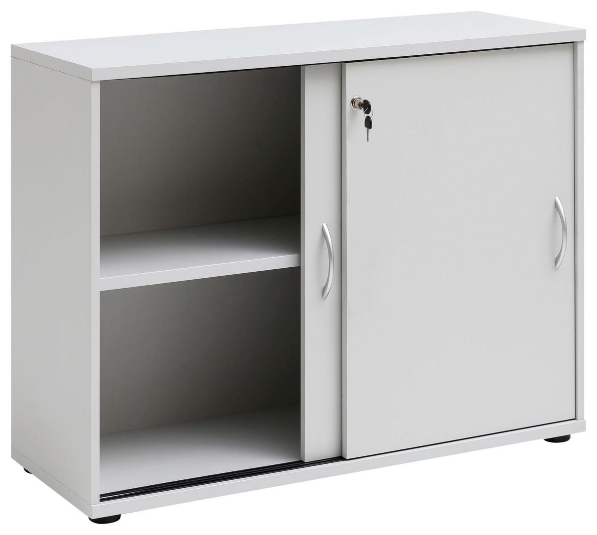 Aktenschrank Serie 4000 Hellgrau - Hellgrau, Basics, Holzwerkstoff (100/77,4/39,5cm) - MID.YOU