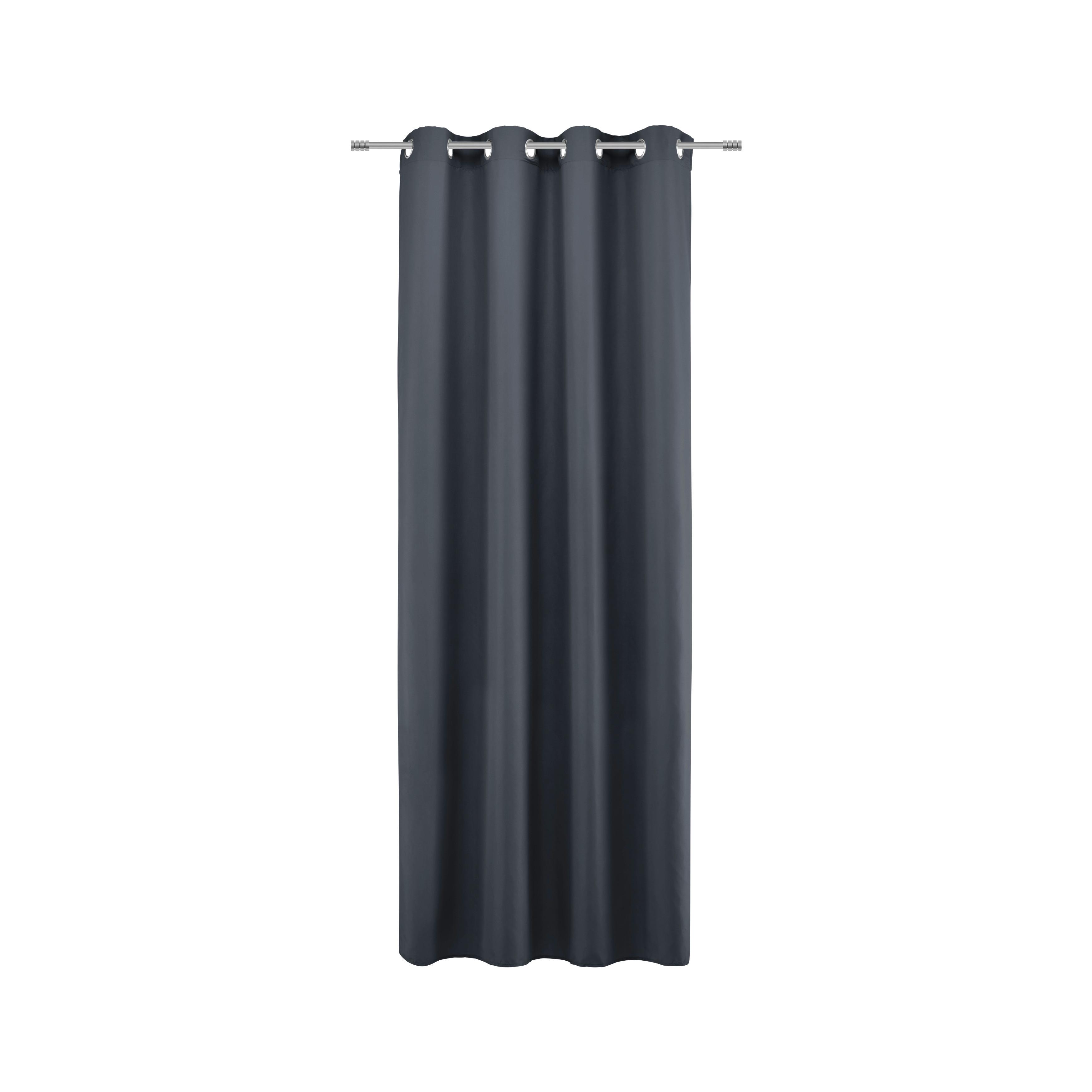 Ösenvorhang Abby in Schwarz ca. 140x235cm - Schwarz, KONVENTIONELL, Textil (140/235cm) - Modern Living