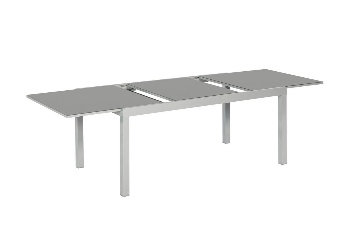 Vrtni Set Carrara, 9-Delni, Raztegljiva Miza - srebrne barve/črna, Moderno, kovina/tekstil - Gardenson