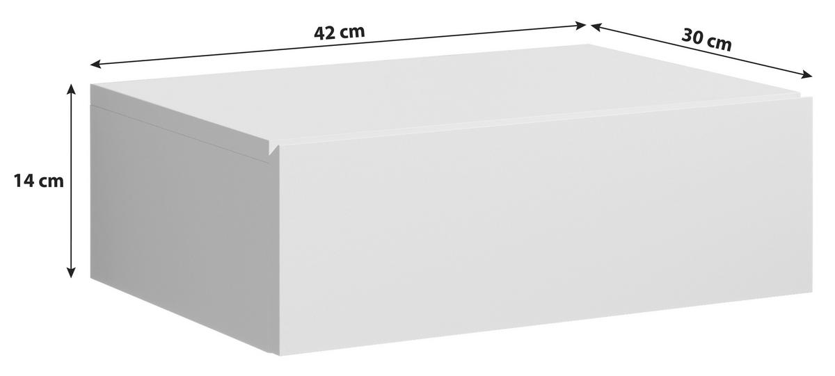 SZAFKA NOCNA TAJO - biały, Modern, materiał drewnopochodny (42/14/30cm) - Livetastic