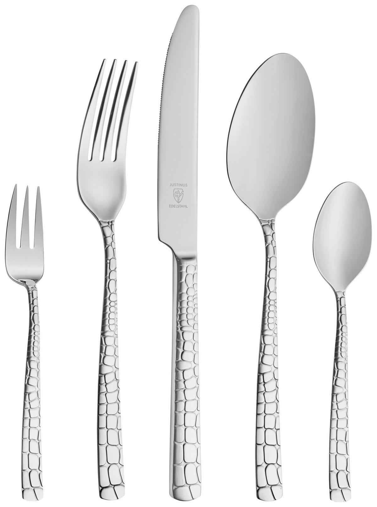 ZESTAW SZTUĆCÓW 630-650 - kolor stalowy, Basics, metal - Justinus