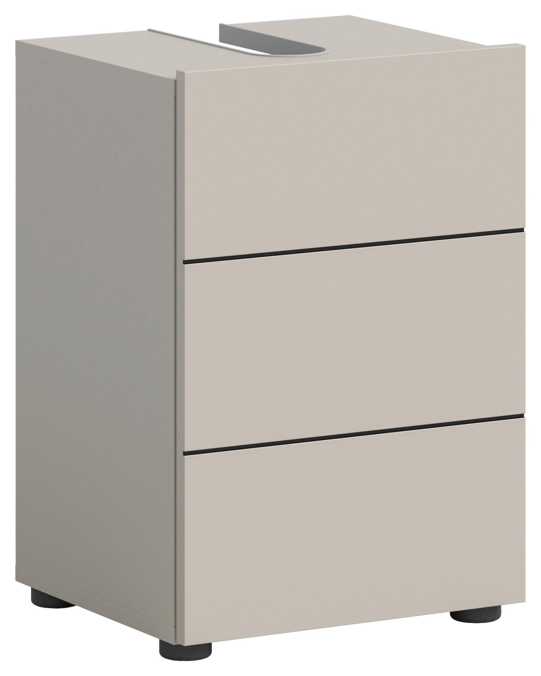 Waschbeckenunterschrank Vira ca. 38x56 cm Kaschmir - Kaschmir/Schwarz, MODERN, Holzwerkstoff/Kunststoff (38/56/34cm) - MID.YOU