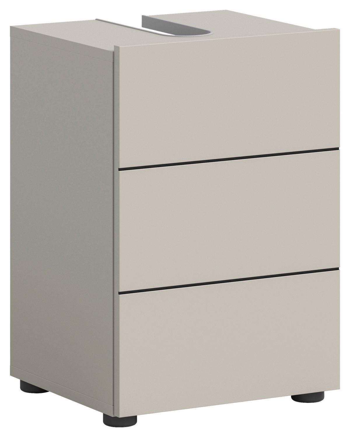 Waschbeckenunterschrank Vira ca. 38x56 cm Kaschmir - Kaschmir/Schwarz, MODERN, Holzwerkstoff/Kunststoff (38/56/34cm) - MID.YOU