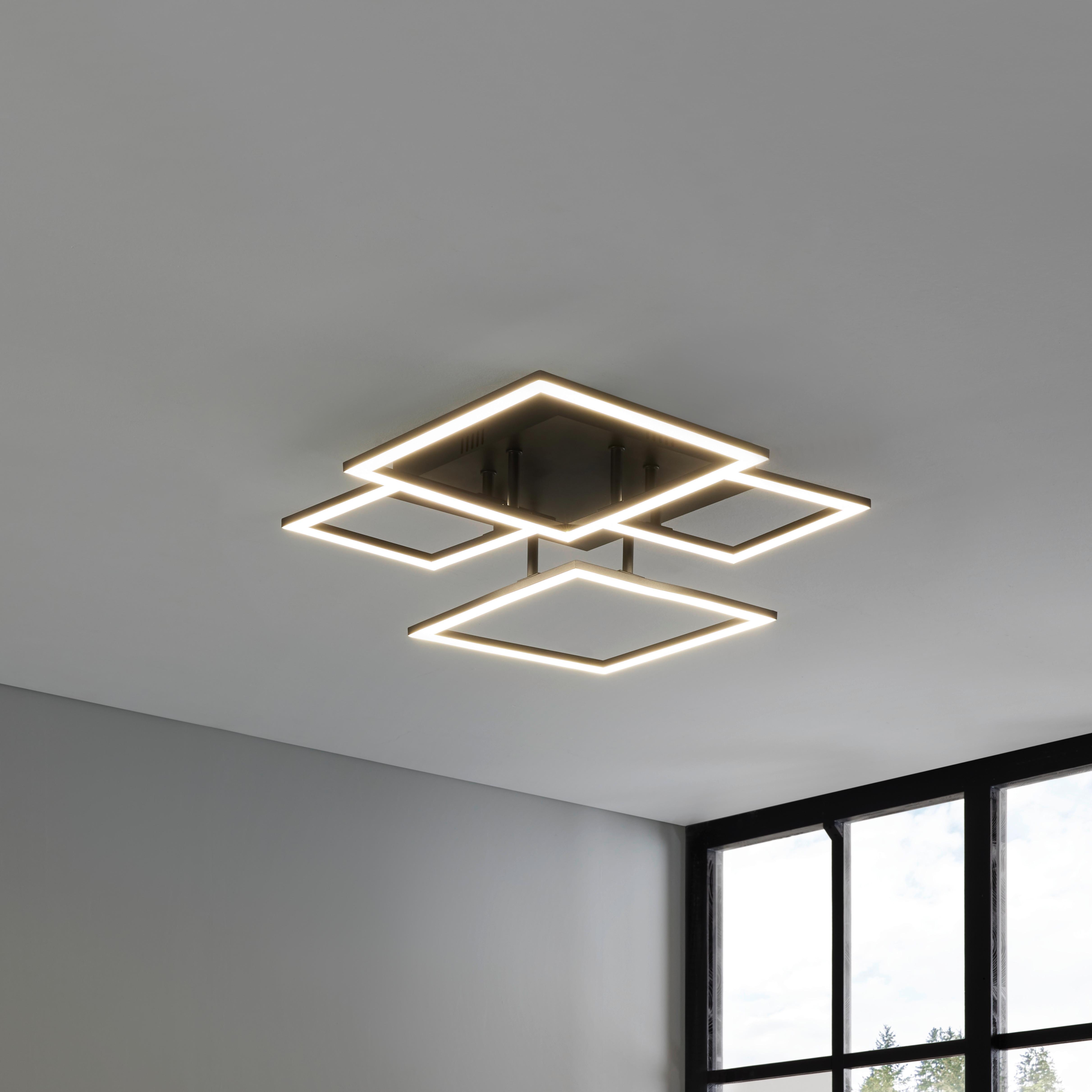 LED Mennyezeti Lámpa Fenja - Fekete, modern, Műanyag/Fém (78/52/8cm) - Premium Living