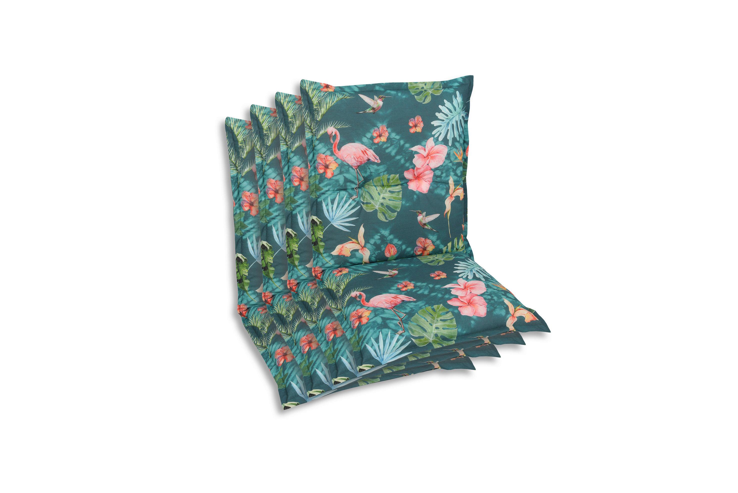 Sesselauflagenset 4-Teilig Blau/Grün/Rosa - Blau/Rosa, Basics, Textil (50/7/100cm)