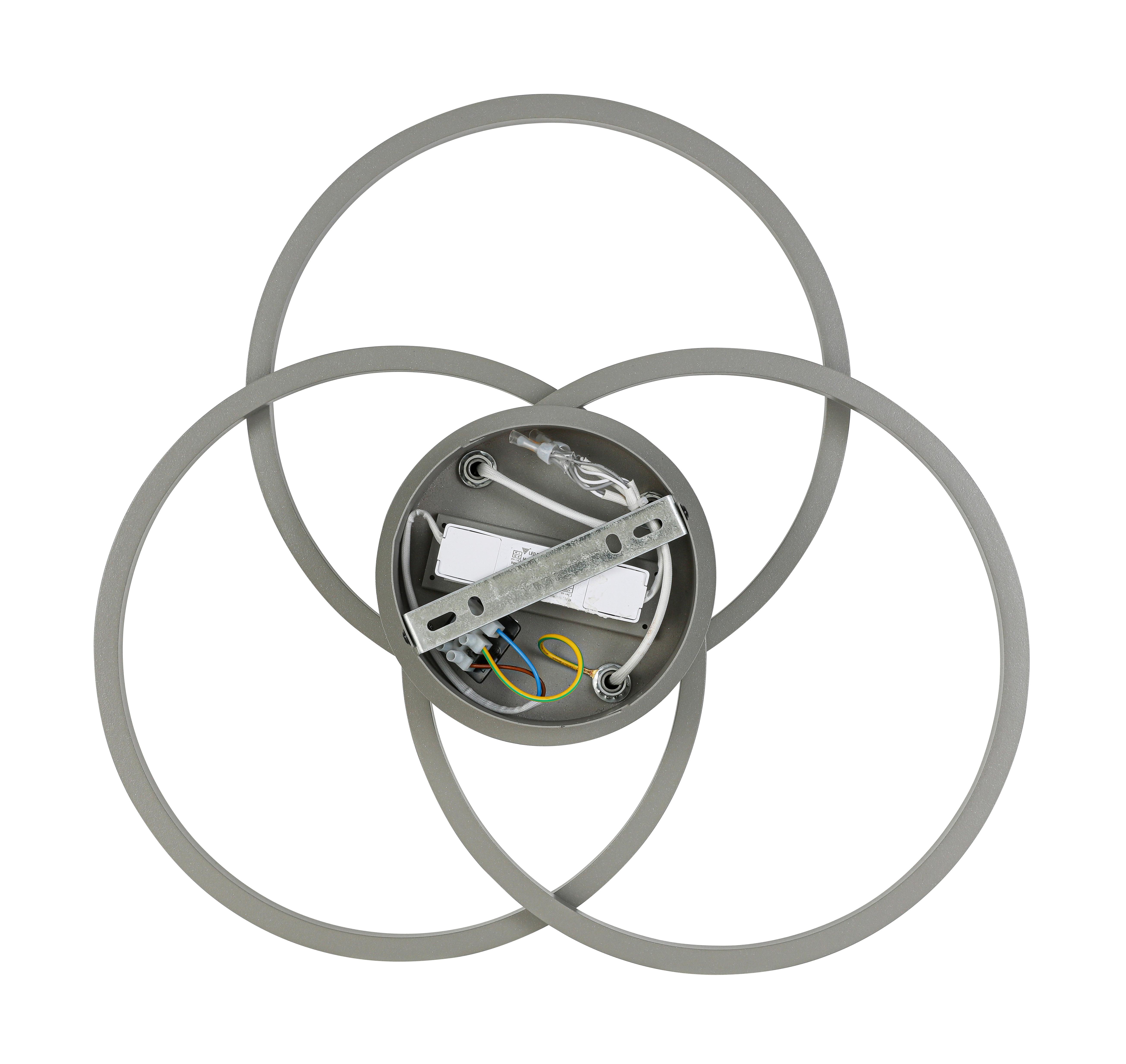 LED-TAKLAMPA ROLAND - silver/nickelfärgad, Modern, metall/plast (47/38,5/8cm) - Mömax