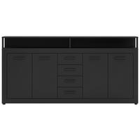 Široka Komoda Lupo, Antracit - antracit, Design, umetna masa/leseni material (190/96/32cm) - MID.YOU