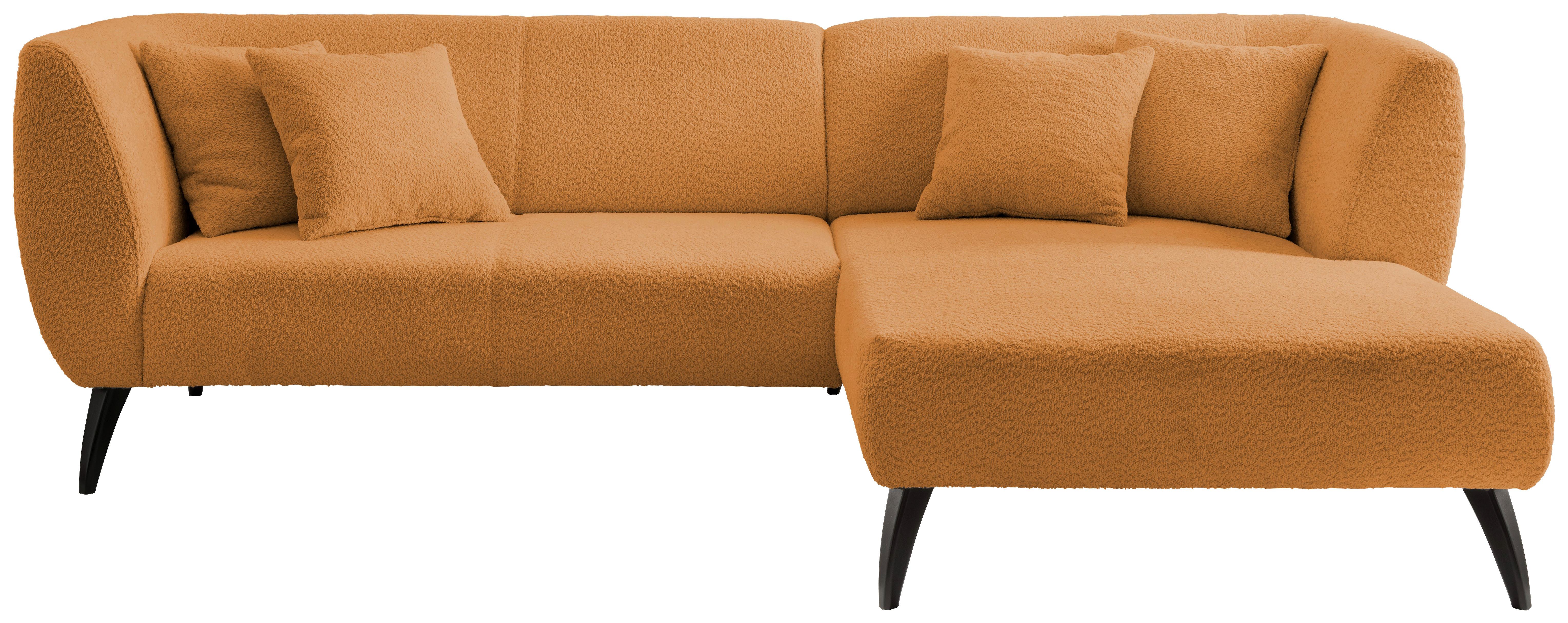 Wohnlandschaft Colori Goldfarben Bouclé - Goldfarben/Schwarz, MODERN, Holz/Textil (264/160cm) - MID.YOU