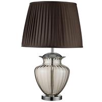 Asztali Lámpa Elina Eu8531am - krómszínű/barna, Konventionell, üveg/textil (42/69cm)