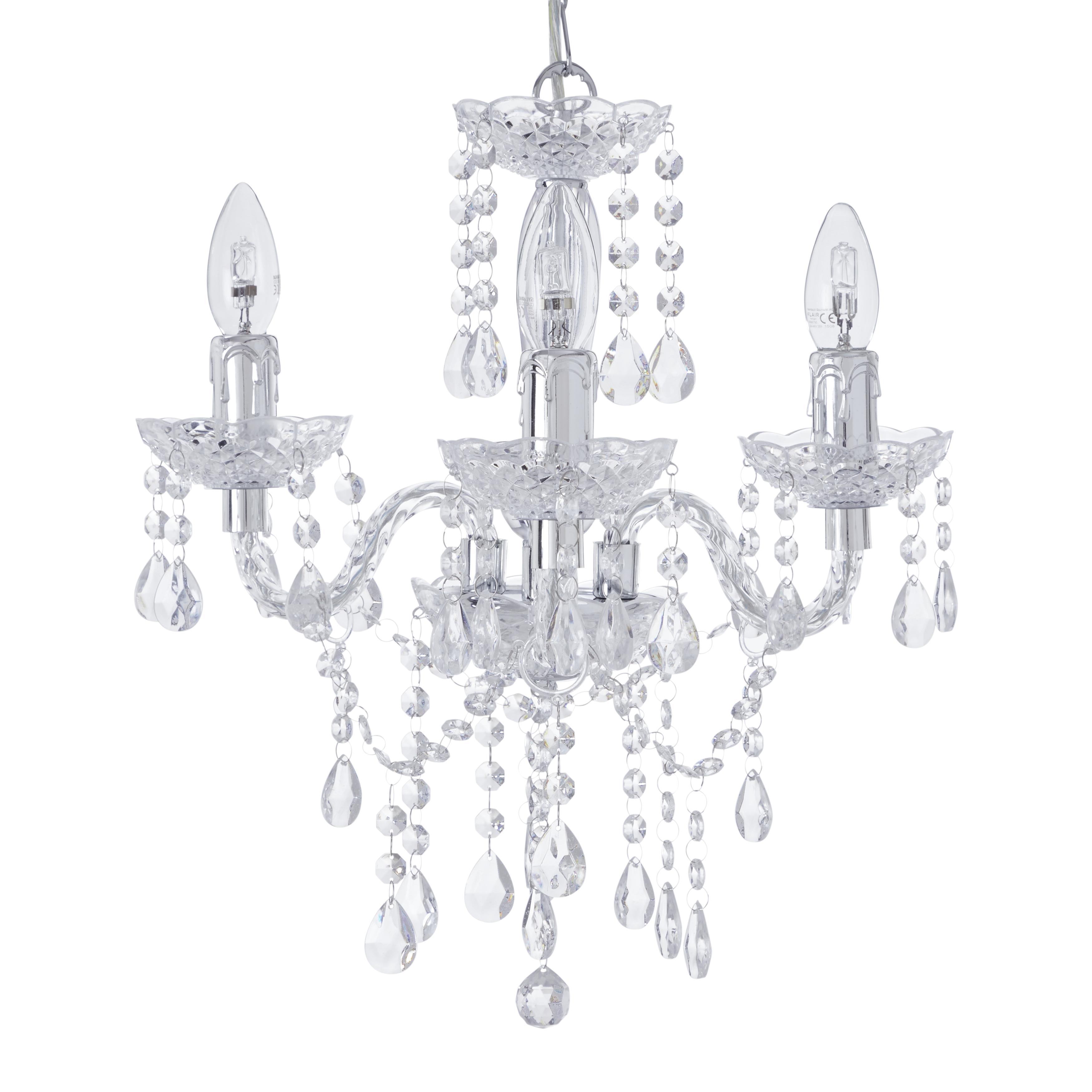 Hängeleuchte ISABELLA max. 40 Watt - Klar/Chromfarben, ROMANTIK / LANDHAUS, Kunststoff/Metall (35/125cm) - Mömax modern living