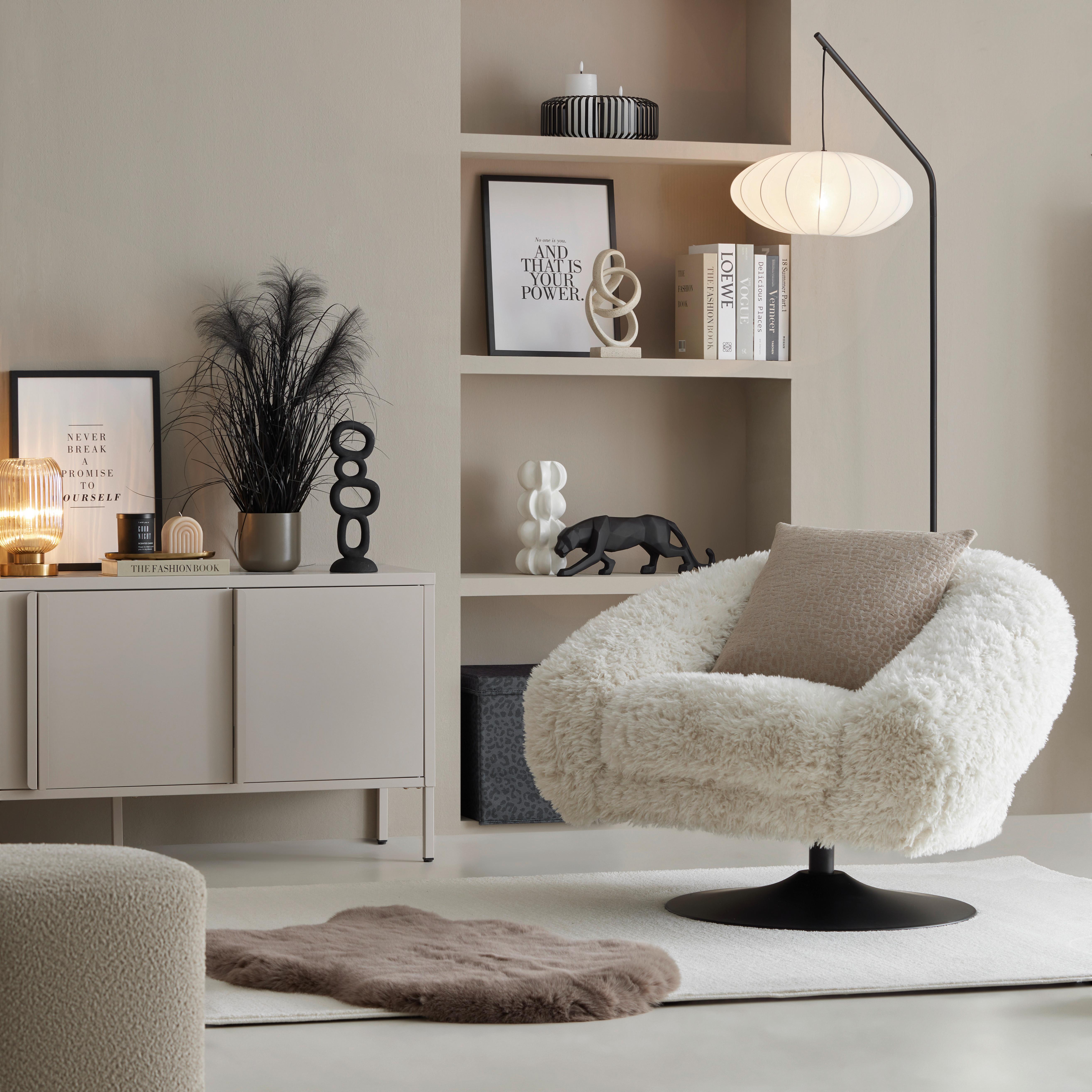 Stoječa Svetilka Modern - črna/bela, Moderno, kovina/tekstil (63.5/40/180cm) - Mömax