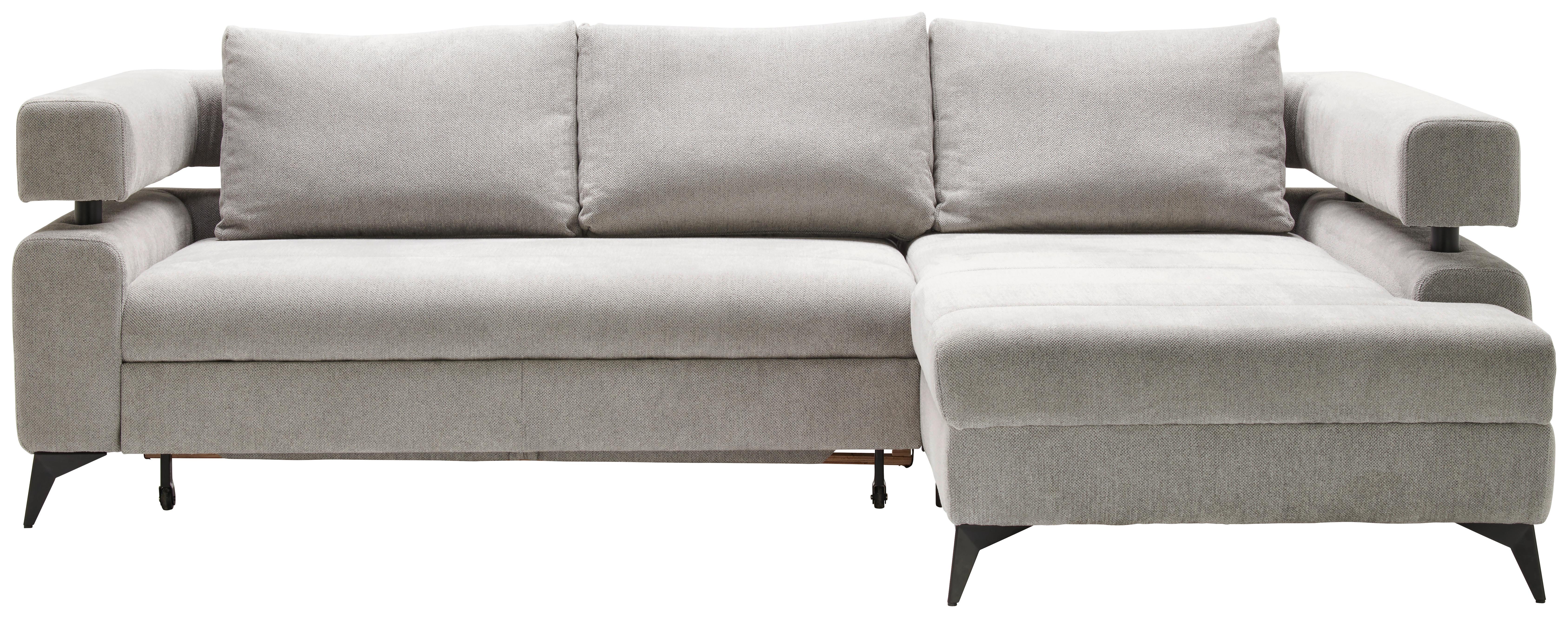 Kutna Garnitura Rosalie - svijetlo siva/crna, Konvencionalno, tekstil/metal (265/184cm) - Modern Living