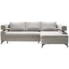 Kutna Garnitura Rosalie - svijetlo siva/crna, Konvencionalno, tekstil/metal (265/184cm) - Modern Living