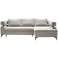 Kutna Garnitura Rosalie - svijetlo siva/crna, Konvencionalno, tekstil/metal (265/184cm) - Modern Living
