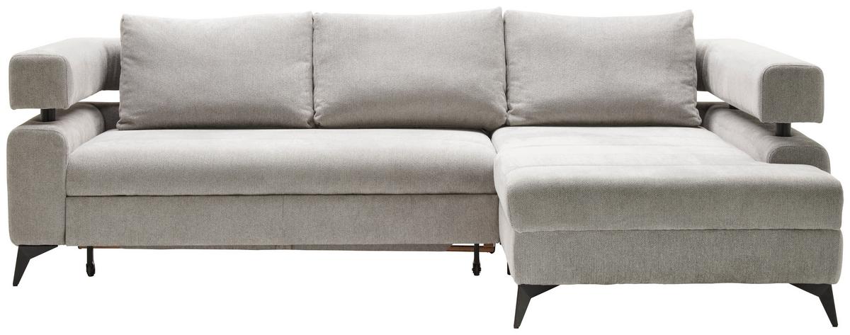 Kutna Garnitura Rosalie - svijetlo siva/crna, Konvencionalno, tekstil/metal (265/184cm) - Modern Living