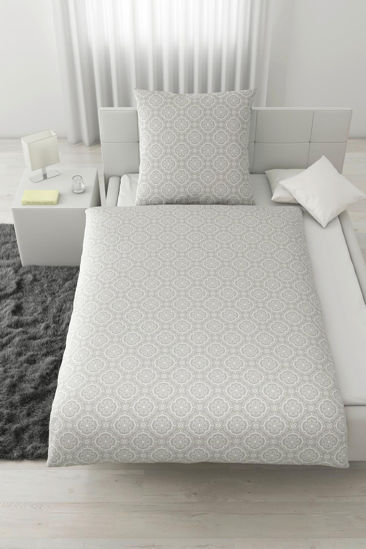 Bettwäsche Ethno Hellgrau ca. 135x200cm - Hellgrau, LIFESTYLE, Textil (135/200cm) - Mömax