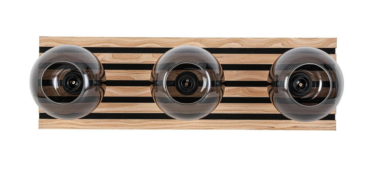 LAMPA SUFITOWA KENTUCKY *SBN* - kolor dębowy/czarny, Basics, materiał drewnopochodny/tworzywo sztuczne (75/23/23cm) - Novel