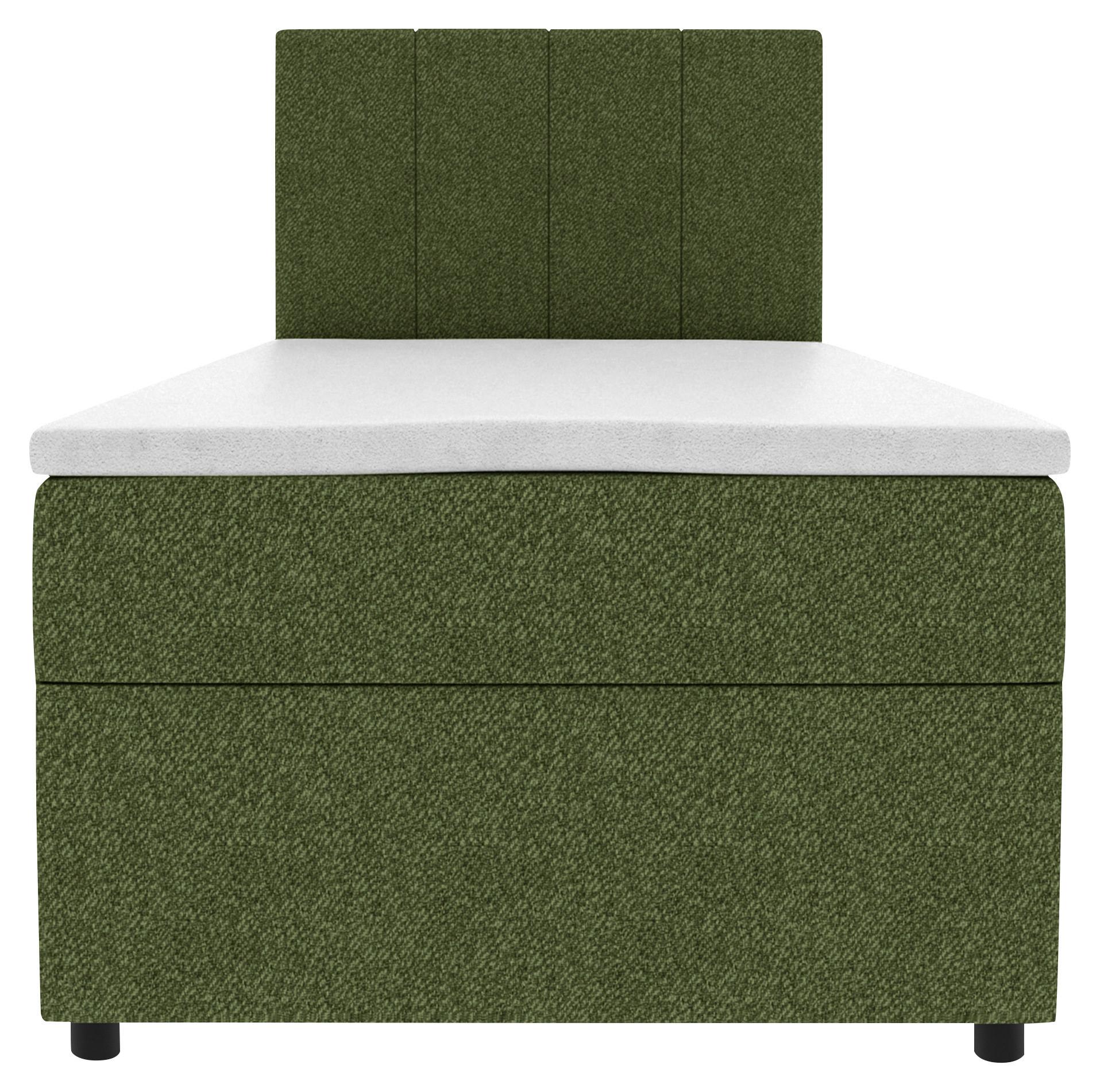 Boxbett Odin Dunkelgrün ca. 120x200cm - Dunkelgrün/Schwarz, KONVENTIONELL, Kunststoff/Textil (120/200cm) - Based