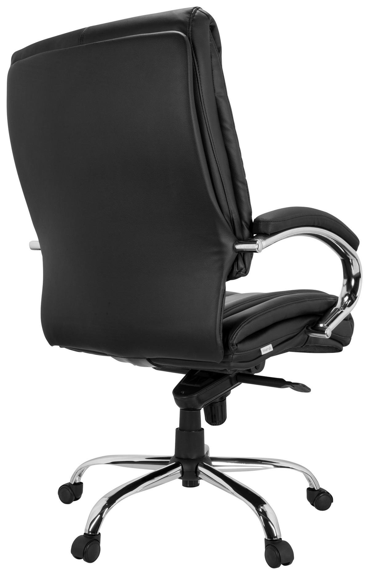 Pisarniški Stol Xxl H 100 Pu, Črna - srebrne barve/črna, Basics, kovina/umetna masa (66/113/70cm) - MID.YOU
