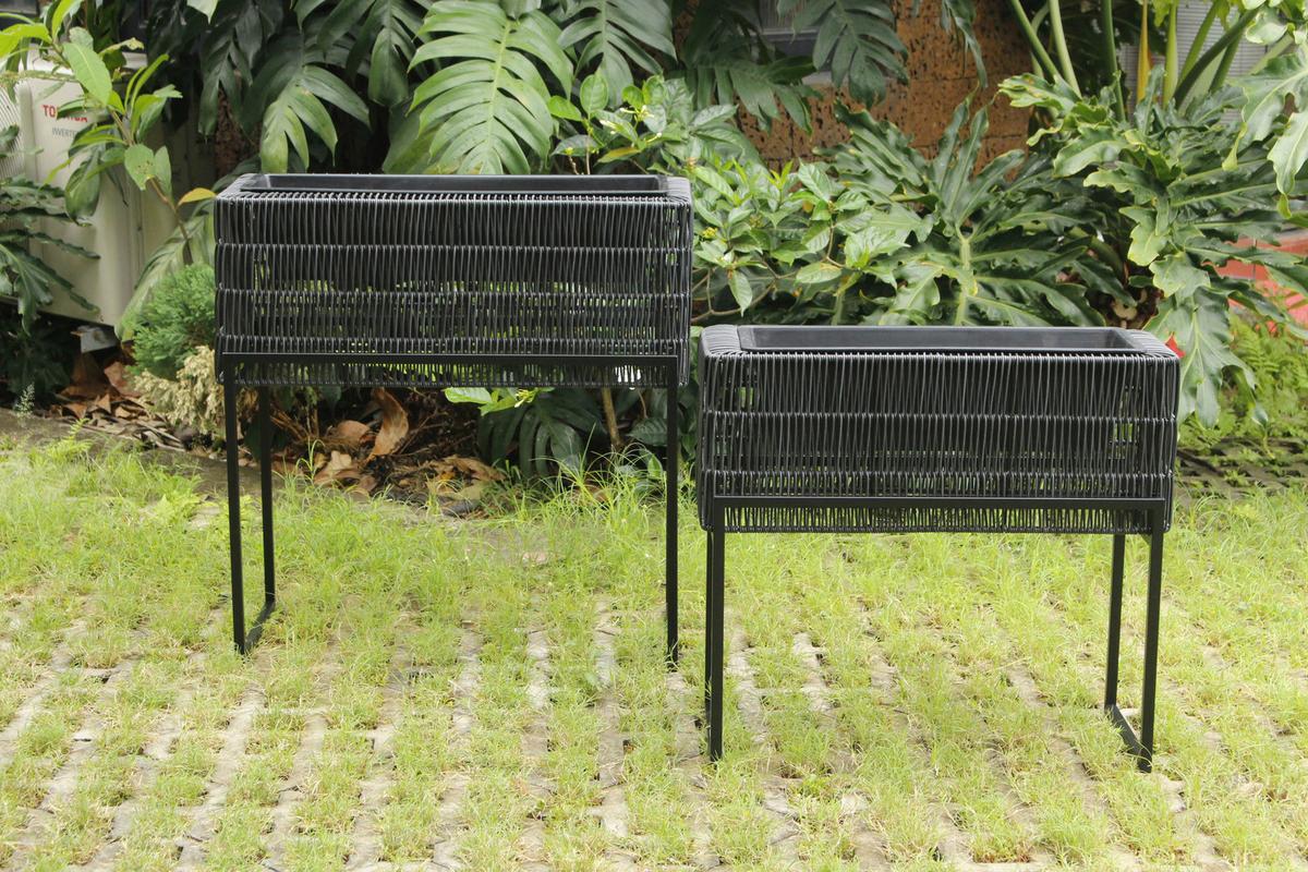 Übertopf-Set Fauna Schwarz, 2er Set - Schwarz, Kunststoff/Metall - Mömax