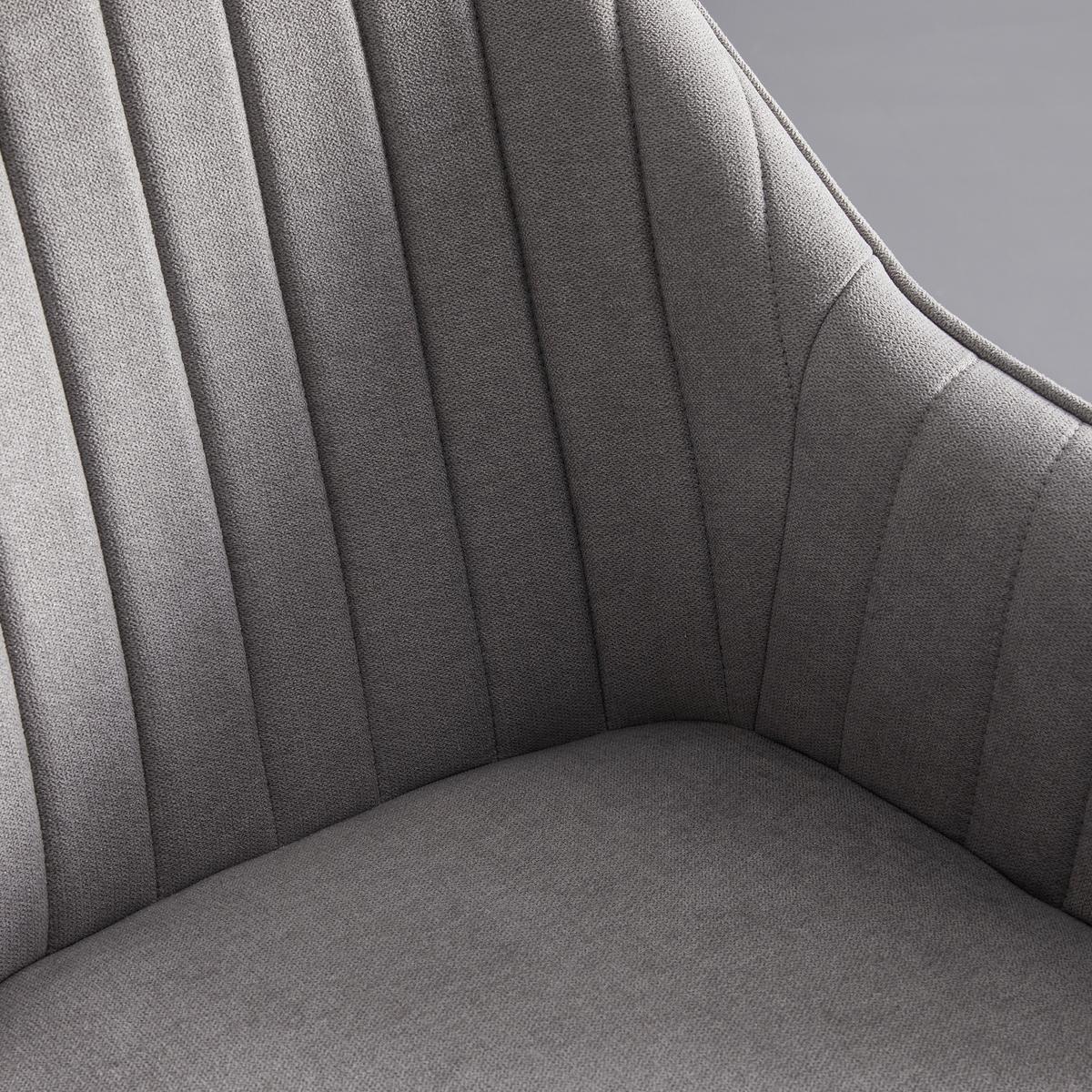 Armlehnstuhl Leonie Hellgrau Webstoff Drehbar Gepolstert - Eichefarben/Hellgrau, MODERN, Holz/Textil (60/84/61cm) - Bessagi Home